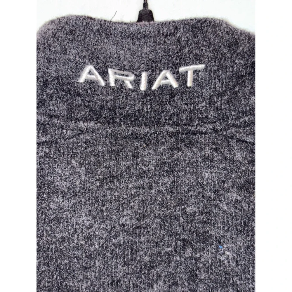 Ariat Mens XXL Bowdrie Charcoal Gray Sherpa Lined Full Zip Fleece Jacket